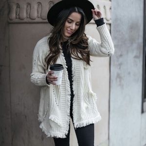 Anthropologie Rima Fringe Cardigan▫️SZ M